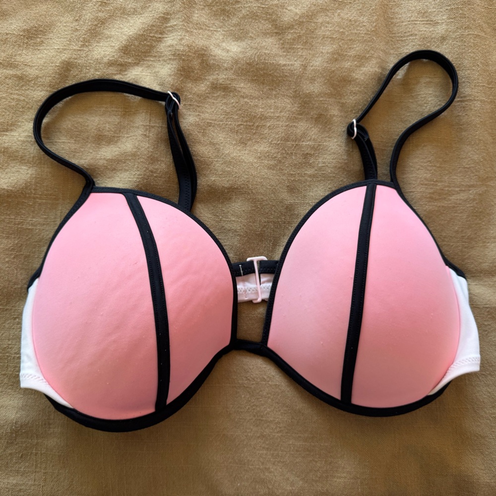 Victoria's Secret Pink and Black Bikini Top